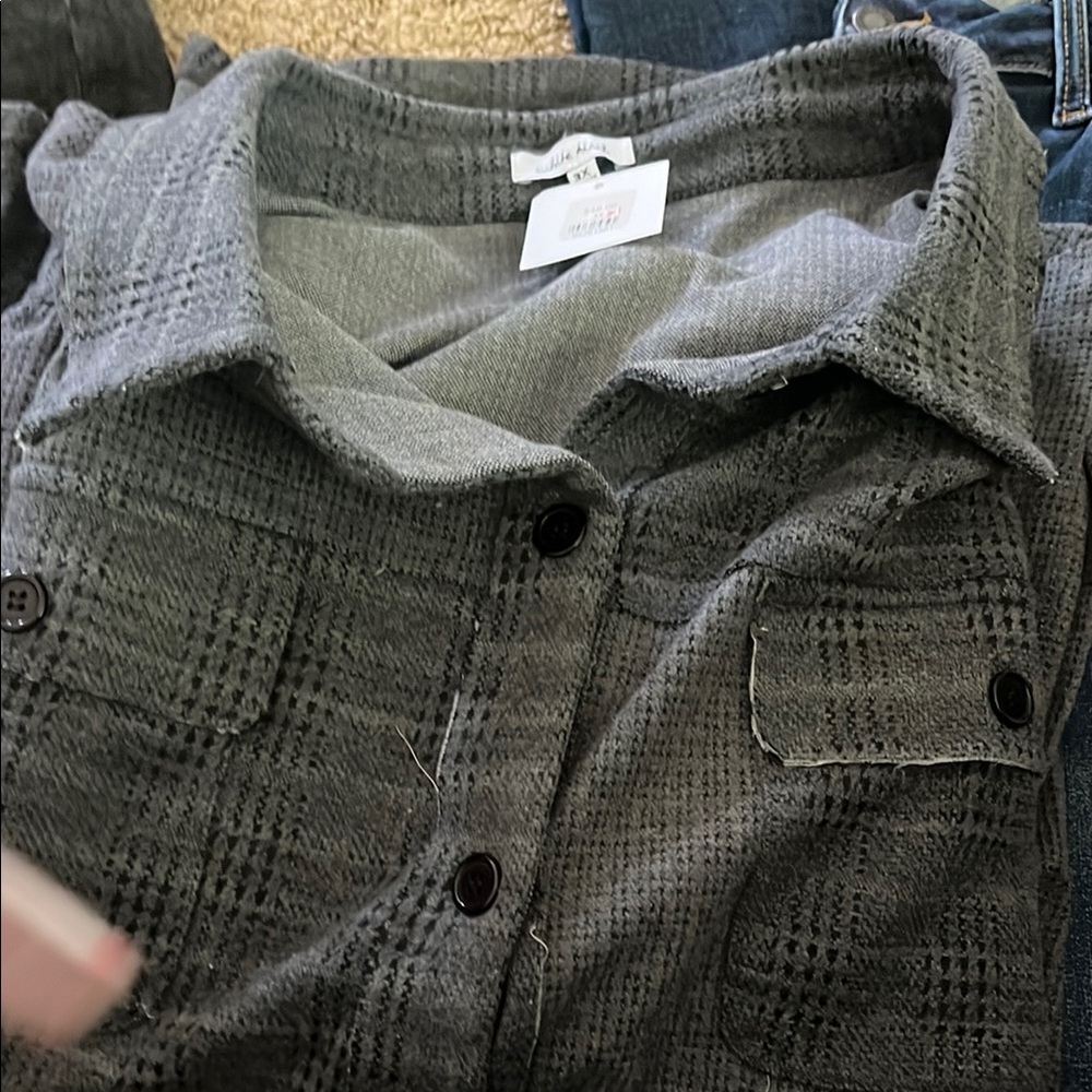 White Birch Gray Button Down Shirt - image 1